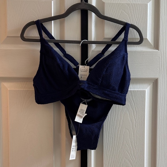 Cupshe Other - Cupshe Women's Navy Bikini top - Size Large, Matching Bottoms - Size Medium
